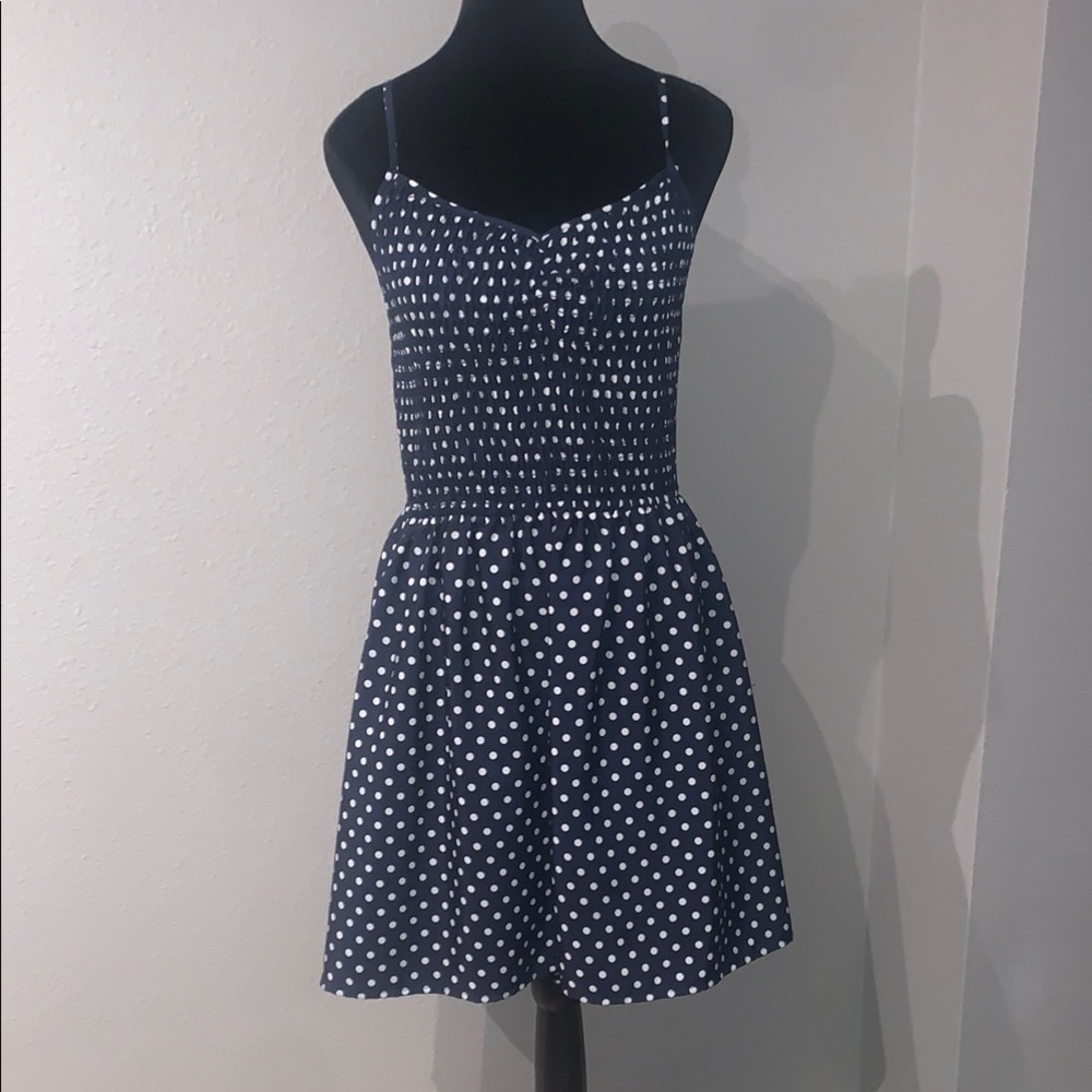 Navy Polka Dot Dress